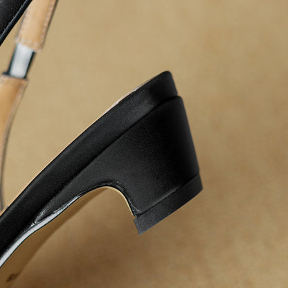Elora Genuine Leather Slingback Heels