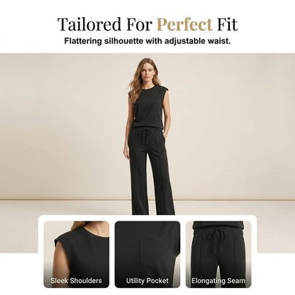 Women's Casual Sleeveless Top and Drawstring Pants 2-Piece Set
