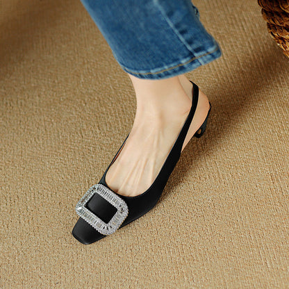 Elora Genuine Leather Slingback Heels