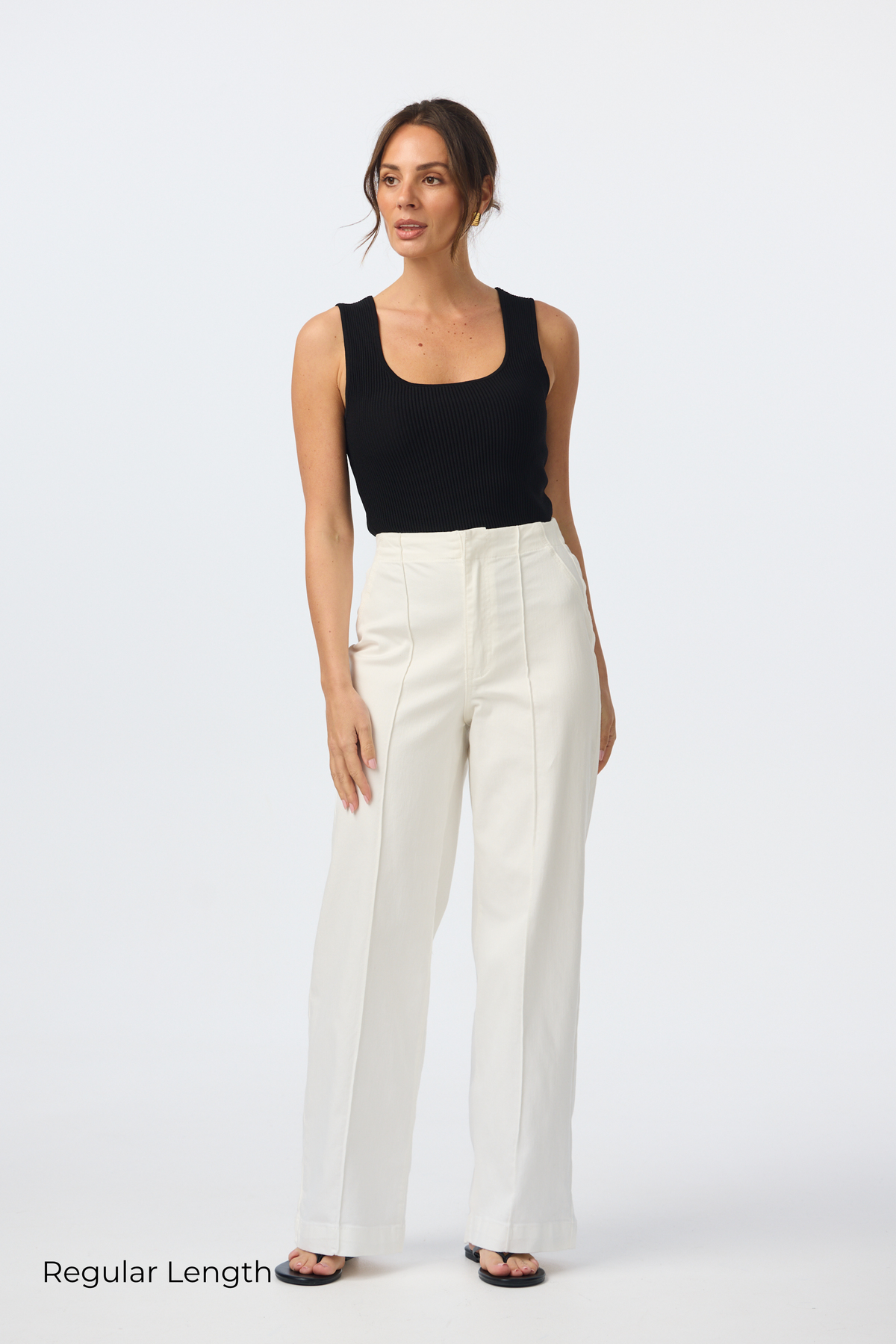Tailored Pintuck Jeans - White