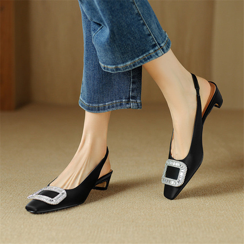 Elora Genuine Leather Slingback Heels