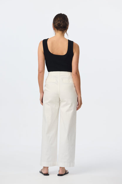Tailored Pintuck Jeans - White