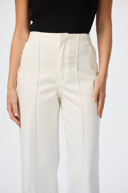 Tailored Pintuck Jeans - White