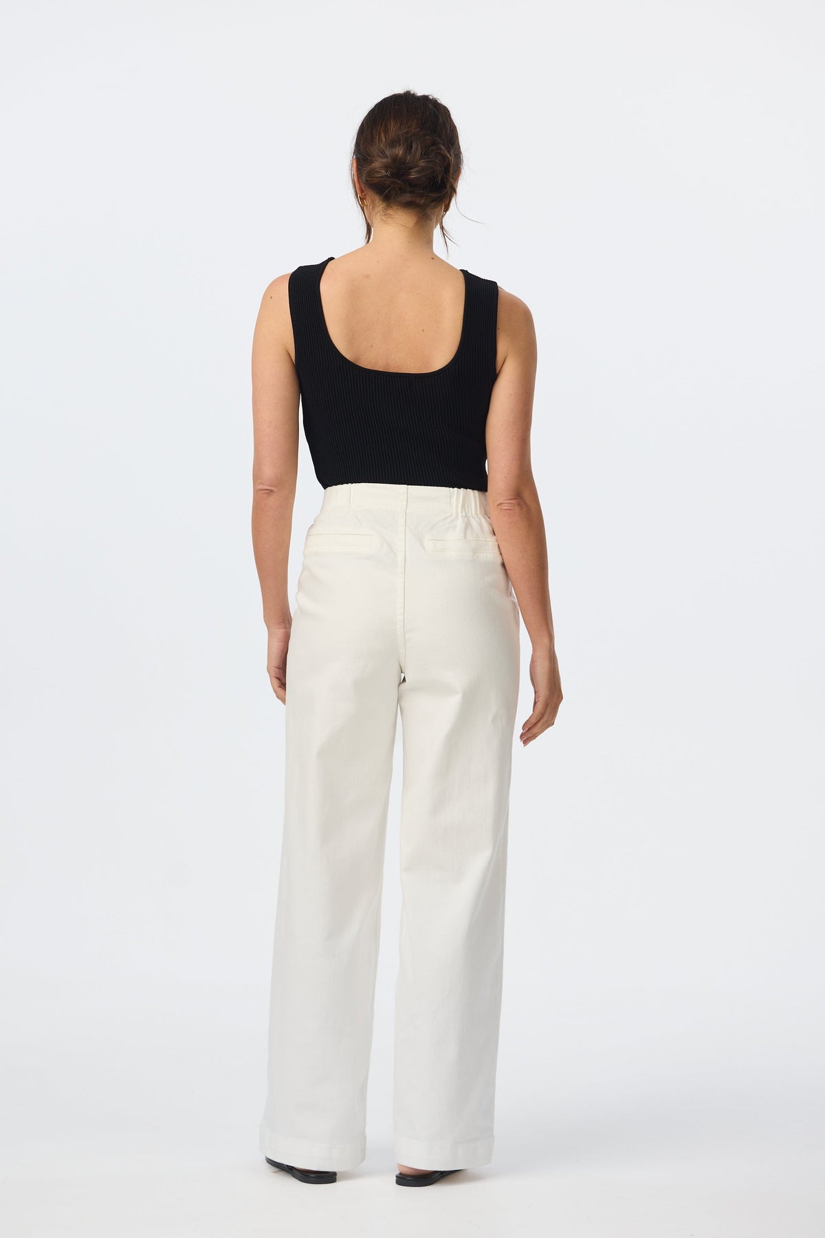 Tailored Pintuck Jeans - White