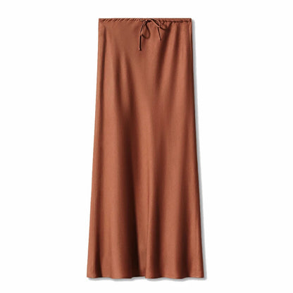 Ondine Drawstring Satin Skirt