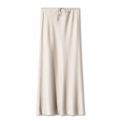 Ondine Drawstring Satin Skirt