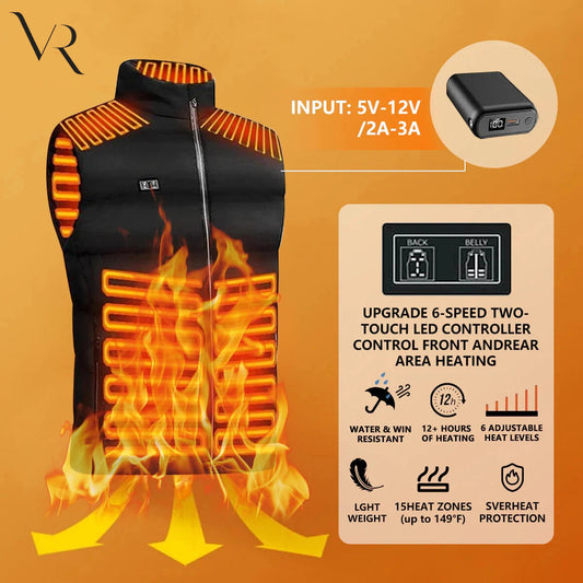 Early Bird Sale 56% OFF 2026 Updated Version Two-touch 15Heat Zones LED Controller Heated Vest For Men & Women With Battery Pack