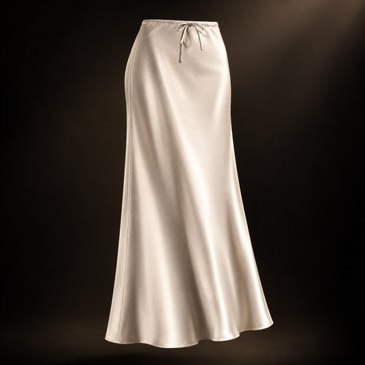 Ondine Drawstring Satin Skirt