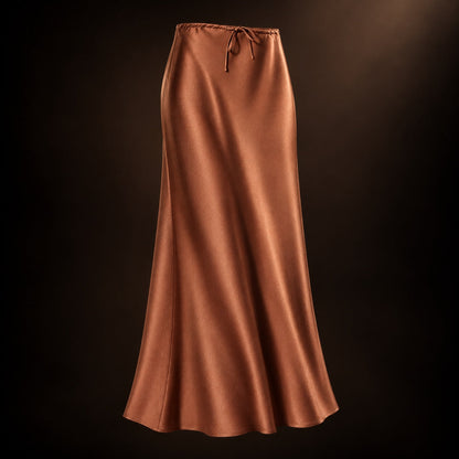 Ondine Drawstring Satin Skirt