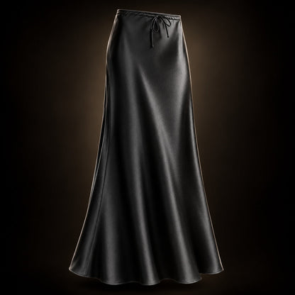 Ondine Drawstring Satin Skirt