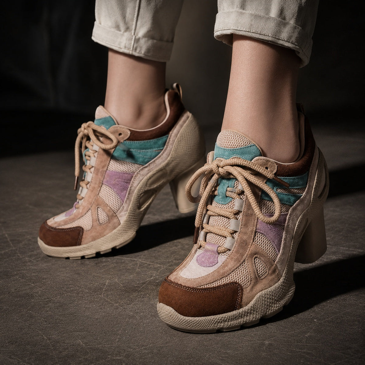 Patchina Colorblock Sport Heels