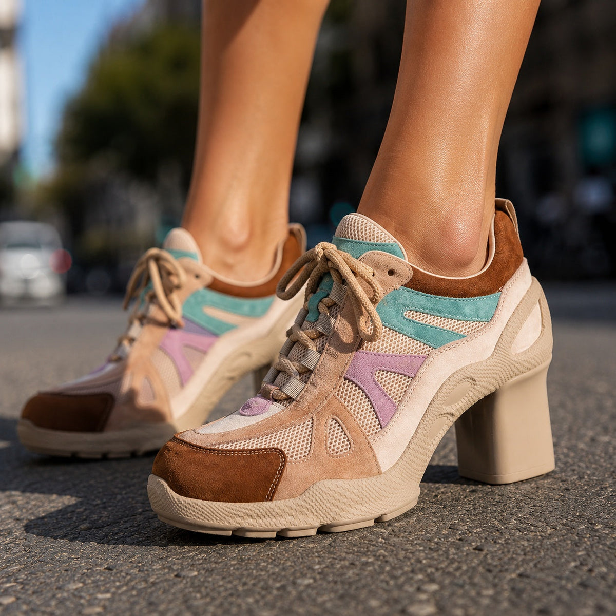 Patchina Colorblock Sport Heels