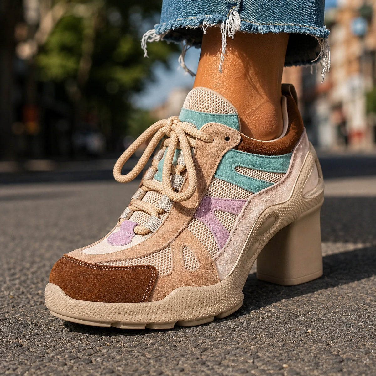 Patchina Colorblock Sport Heels