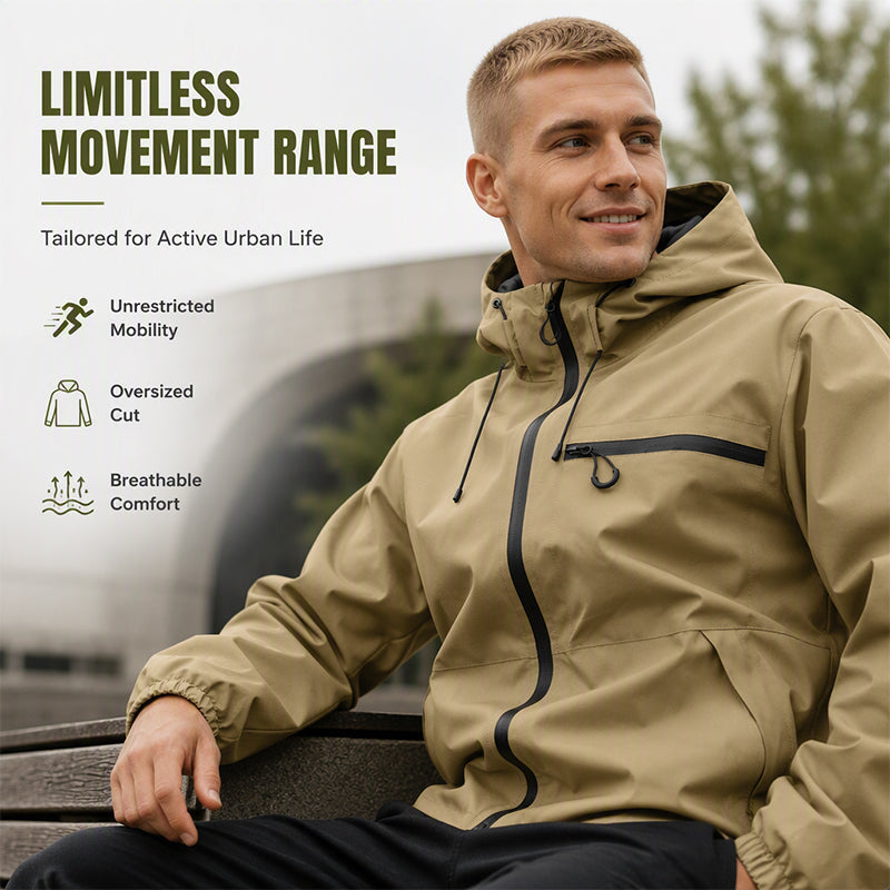 All-Weather Utility | Men's Waterproof Oversized Hooded Jacket